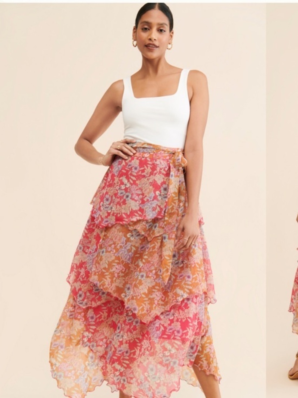 Anthropologie Let Me Be Bandafira Ruffle Skirt